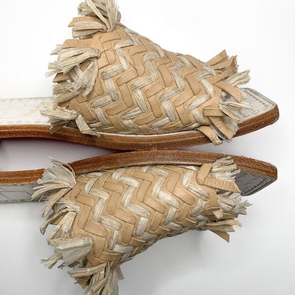 Christian Louboutin Soudana Raffia Flat Slip On Sandals EU 36.5 US 6.5 Low Heel - Picture 7 of 10